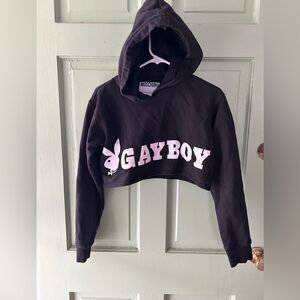 MOSCHINO PLAYBOY GAYBOY BLACK JERSEY HOODIE LIKE NEW M 8